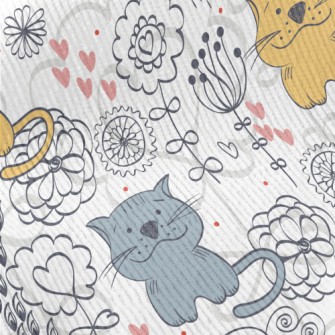 Colorful Hand Drawn Cat Standard Corduroy