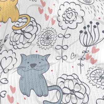 Colorful Hand Drawn Cat Stretch Jersey