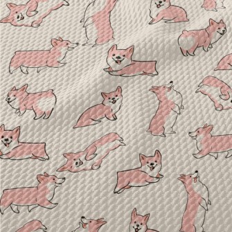 Naughty And Cute Corgi Birdseye Piqué