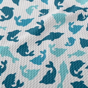 Dolphin Silhouette Blue Series Birdseye Piqué