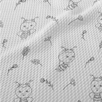 Simple Thin Strip Cartoon Bee Birdseye Piqué