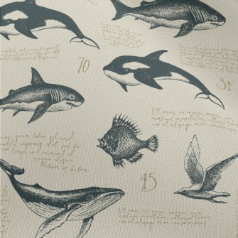 Hand-painted Marine Life Like  Chiffon