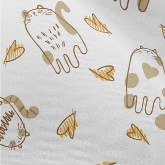 Hand Drawn Brush Cat Chiffon