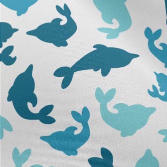 Dolphin Silhouette Blue Series Chiffon