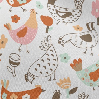 Various Colorful Hens Chiffon