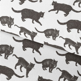 Realistic Hand Drawn Black Cat Waterproof Oxford