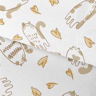 Hand Drawn Brush Cat Waterproof Oxford