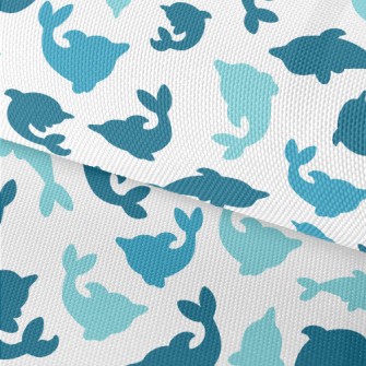 Dolphin Silhouette Blue Series Waterproof Oxford