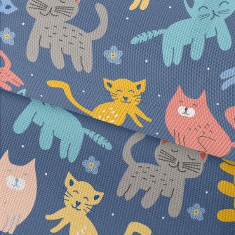 Colorful Cute Cats And Flowers Waterproof Oxford