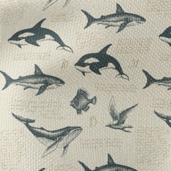 Hand-painted Marine Life Like  Waterproof Canvas