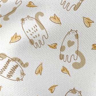 Hand Drawn Brush Cat Waterproof Canvas