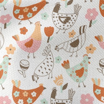 Various Colorful Hens Waterproof Canvas