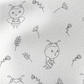 Simple Thin Strip Cartoon Bee Waterproof Canvas