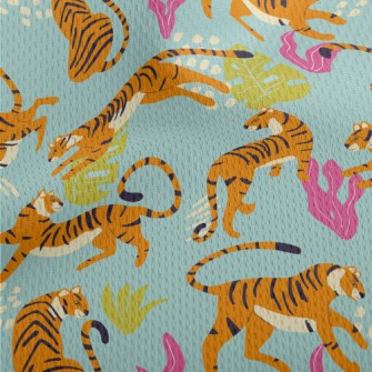 Abstract Tropical Tiger Athletic Mesh Flat Back