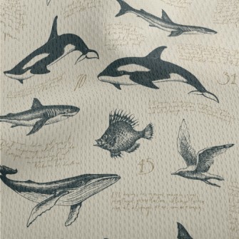 Hand-painted Marine Life Like  Athletic Mesh Flat Back