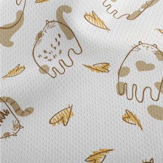 Hand Drawn Brush Cat Athletic Mesh Flat Back