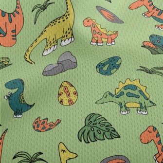 Colorful Cartoon Dinosaur Worl Athletic Mesh Flat Back