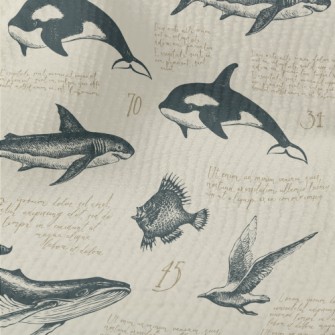 Hand-painted Marine Life Like  Terry