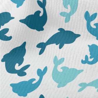 Dolphin Silhouette Blue Series Terry