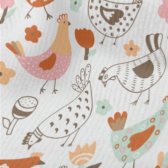 Various Colorful Hens Terry