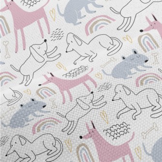 Cute Colorful Puppy Performance Linen