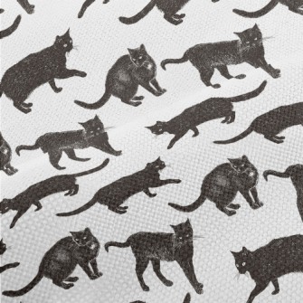 Realistic Hand Drawn Black Cat Performance Linen