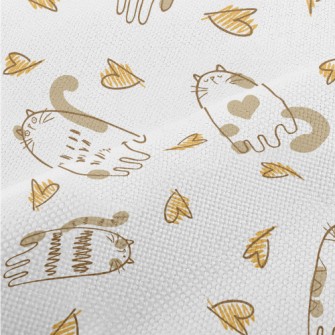 Hand Drawn Brush Cat Performance Linen