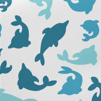 Dolphin Silhouette Blue Series Twill
