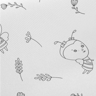Simple Thin Strip Cartoon Bee Twill