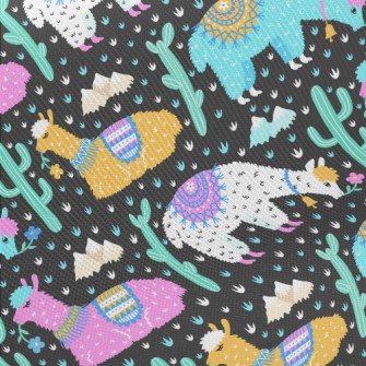 Brightly Colored Alpacas Twill