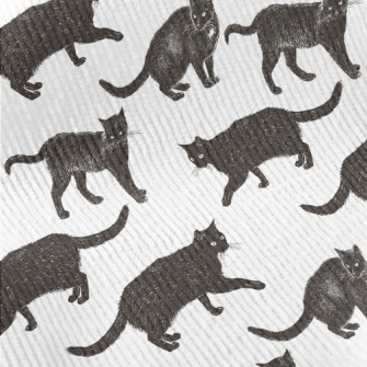 Realistic Hand Drawn Black Cat Standard Corduroy