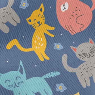 Colorful Cute Cats And Flowers Standard Corduroy