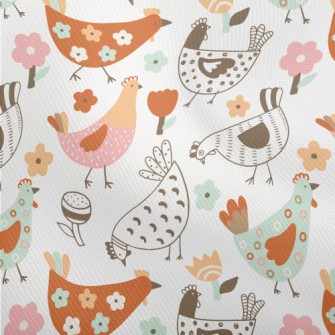 Various Colorful Hens Dobby