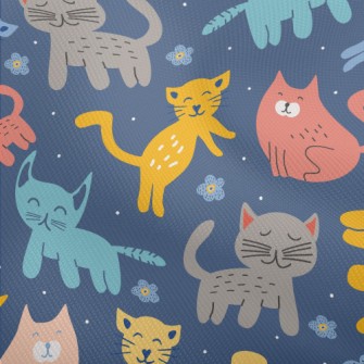Colorful Cute Cats And Flowers Dobby