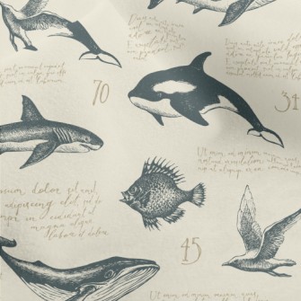 Hand-painted Marine Life Like  Micro Fleece