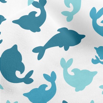 Dolphin Silhouette Blue Series Micro Fleece