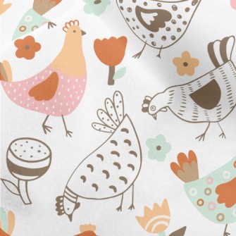Various Colorful Hens Micro Fleece