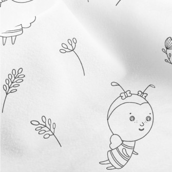 Simple Thin Strip Cartoon Bee Micro Fleece