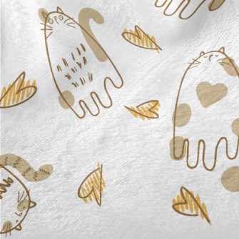 Hand Drawn Brush Cat Minky