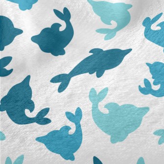 Dolphin Silhouette Blue Series Minky