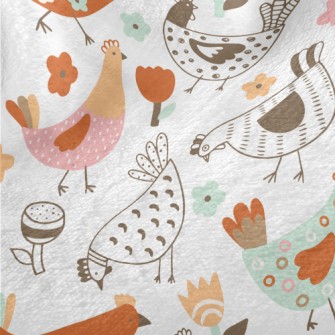 Various Colorful Hens Minky