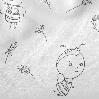 Simple Thin Strip Cartoon Bee Minky
