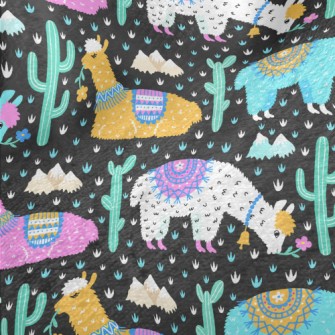 Brightly Colored Alpacas Minky