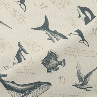 Hand-painted Marine Life Like  Piqué