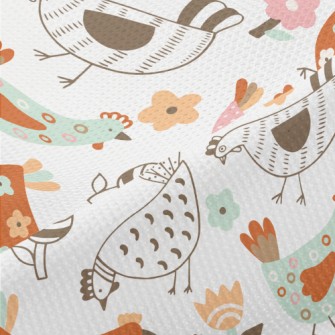 Various Colorful Hens Piqué