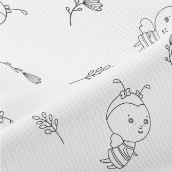 Simple Thin Strip Cartoon Bee Piqué