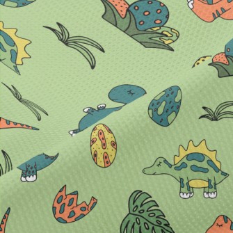 Colorful Cartoon Dinosaur Worl Piqué