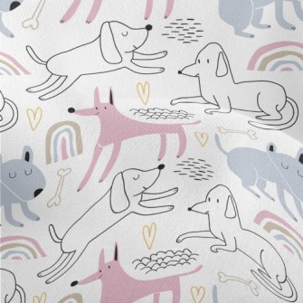 Cute Colorful Puppy Lightweight Performance Linen