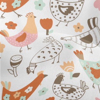 Various Colorful Hens Lightweight Performance Linen