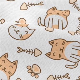 Cute Cat Fish Bone Footprints Modern Jersey